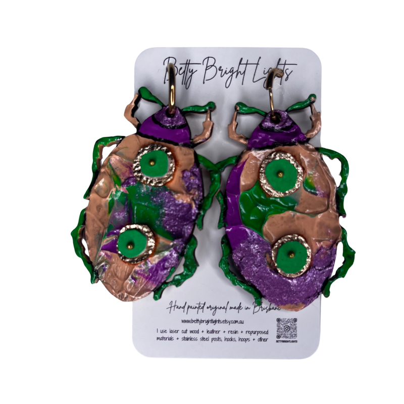 Betty Bright Lights | Whimsy Beetles Earrings