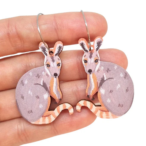 Pixie Nut | Wallaby Australian Animal Earrings