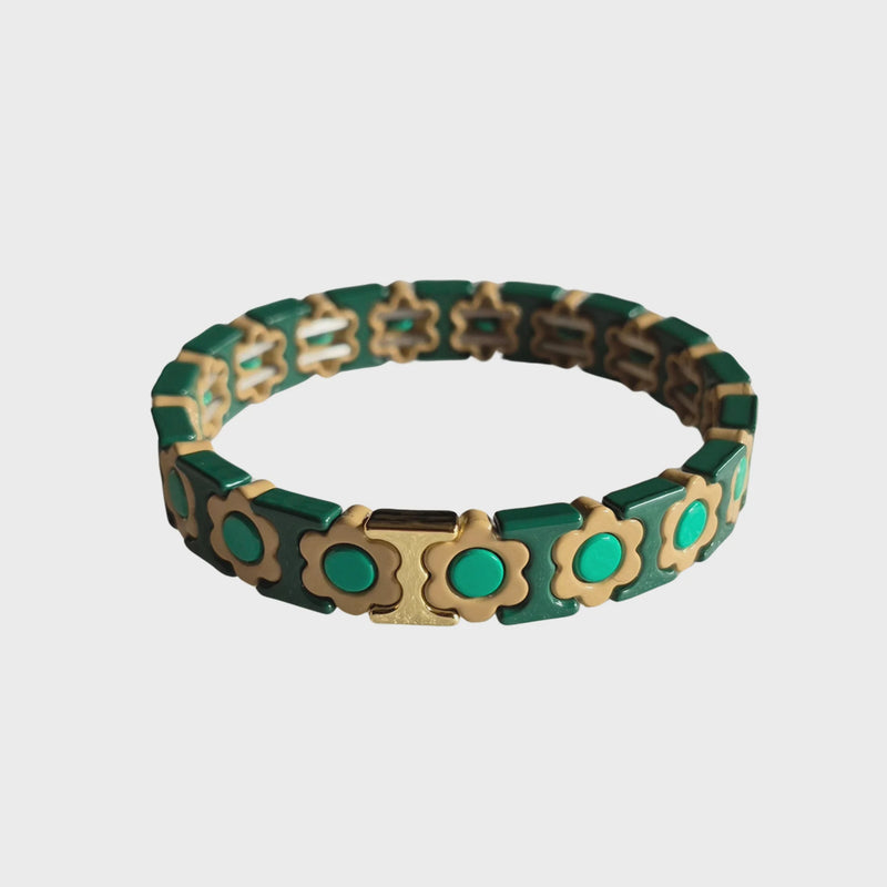 Zoda | Flower Bracelet Green