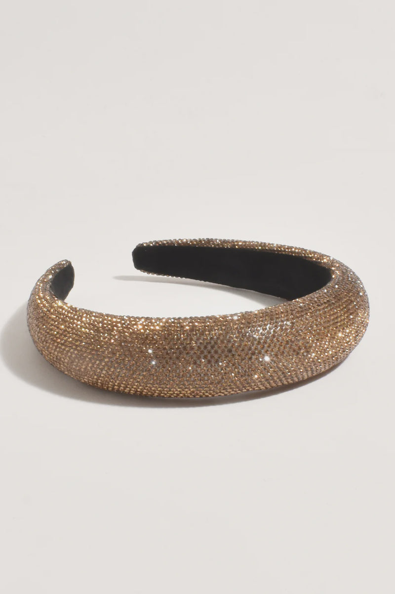 Adorne | Crystal Embellished Event Headband in Gold