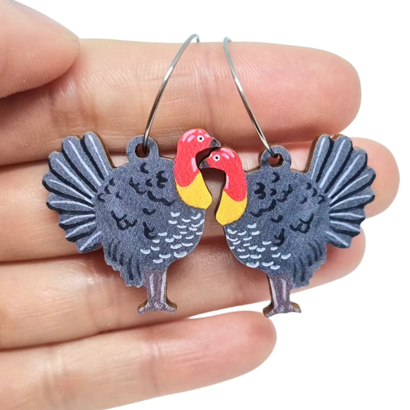 Pixie Nut | Bush Turkey Earrings