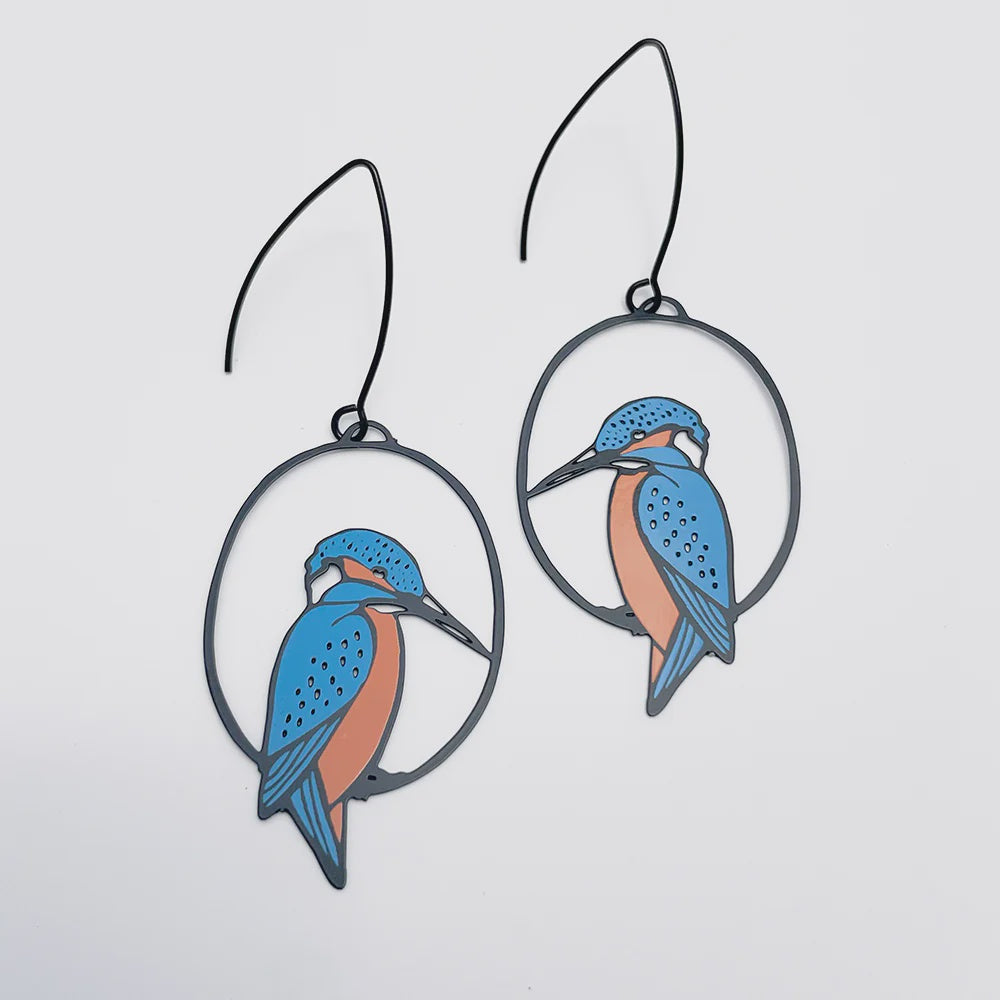 Denz | Midi Azure Kingfisher earrings