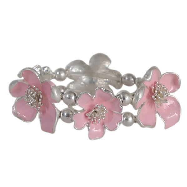 TID Pink and Silver Flower Bracelet