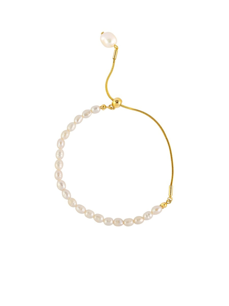 Tiger Tree Gold Chain & Pearl Bracelet
