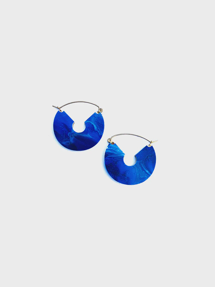 Concrete Jellyfish | blue resin hoops | gold