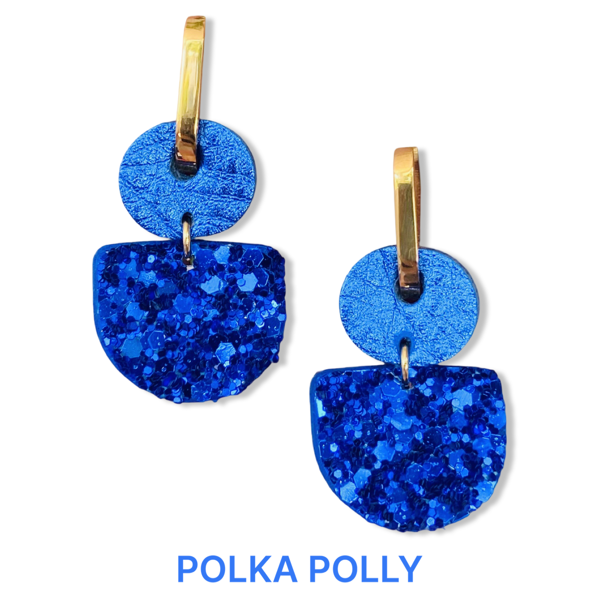 Polka Polly | Cobalt Blue Dainty Hoops