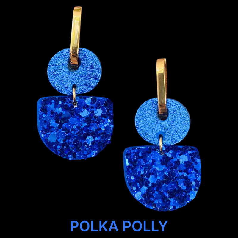 Polka Polly | Cobalt Blue Dainty Hoops