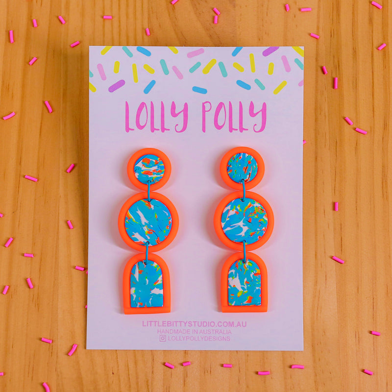 Lolly Polly | Three Tier Drops - Orange/Blue