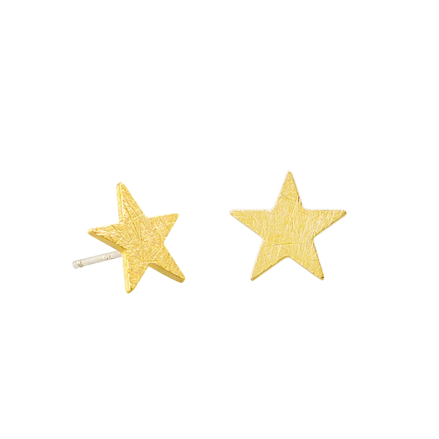 Tiger Tree | Star Studs - Brushed Gold