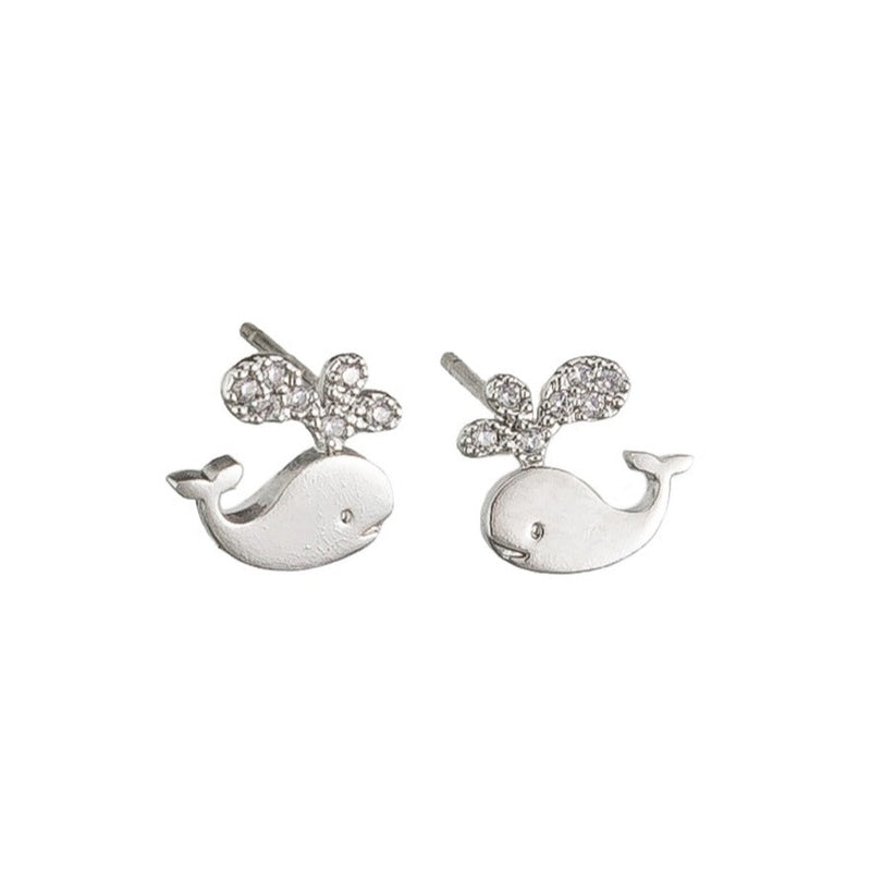 Tiger Tree | Silver Wally Whale Studs