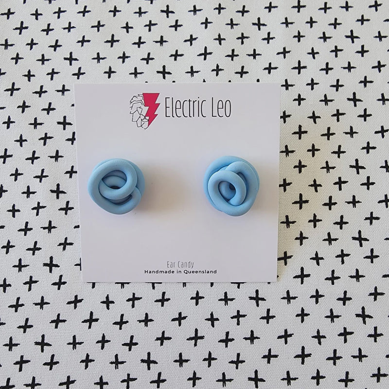 Electric Leo | Powder Blue Mini Squiggle Studs