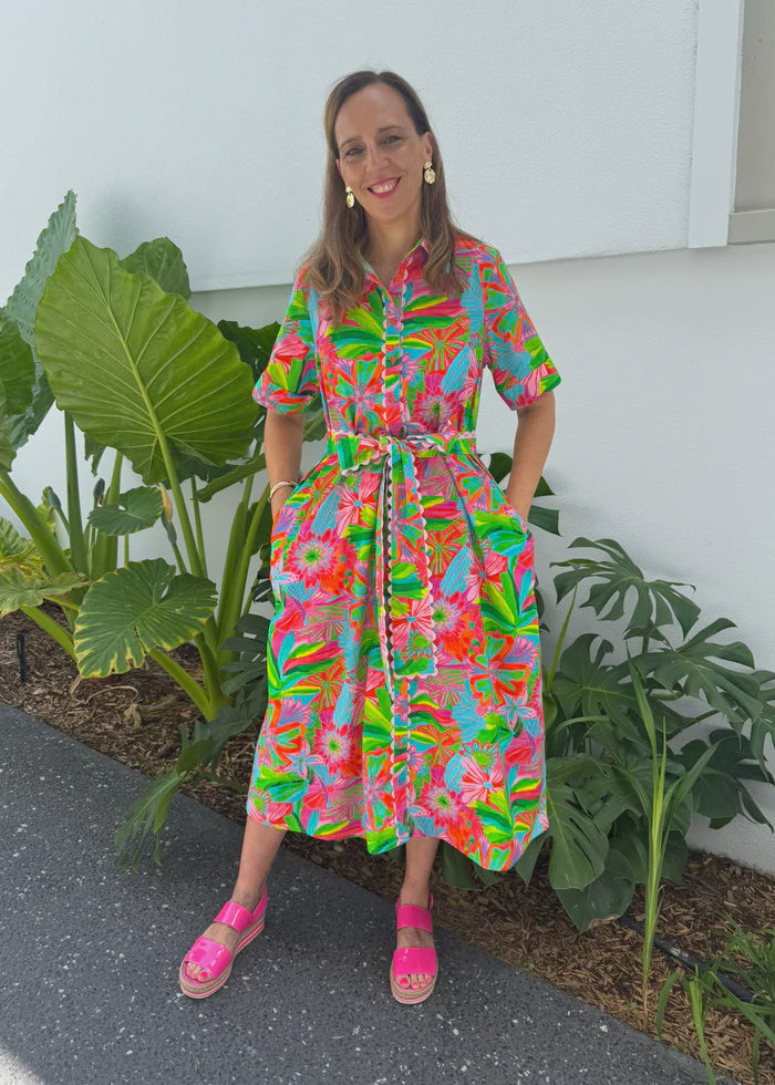 Ella Vibrant Summer Shirt Dress
