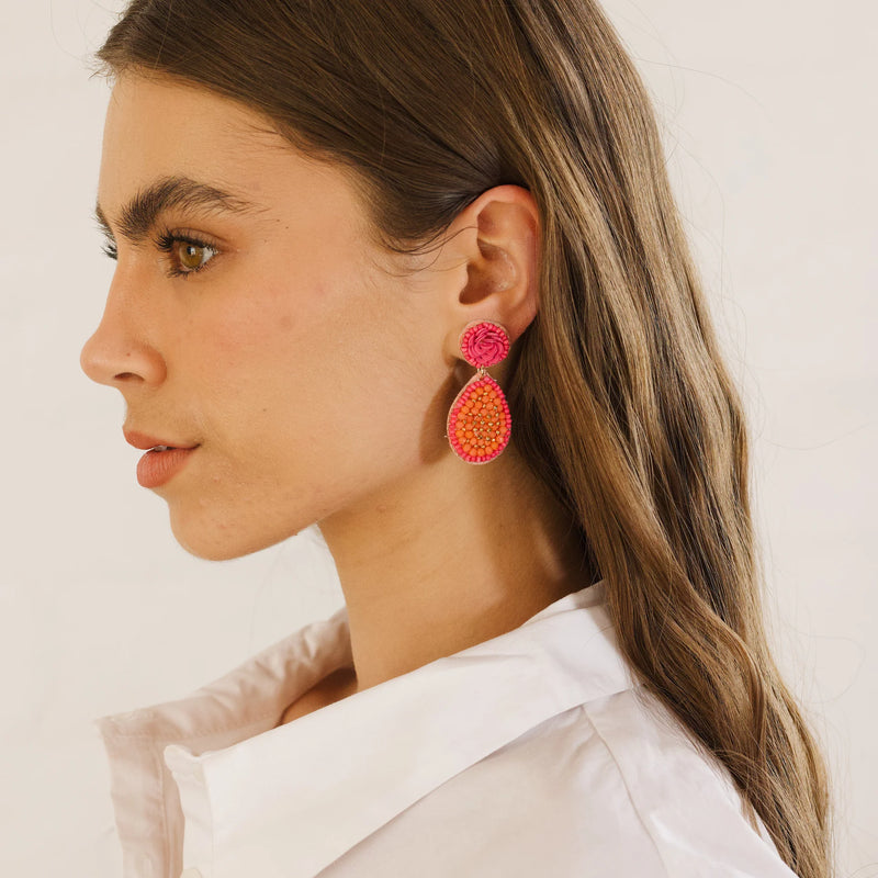 Zoda | Aubrey Beaded Earrings - Pink