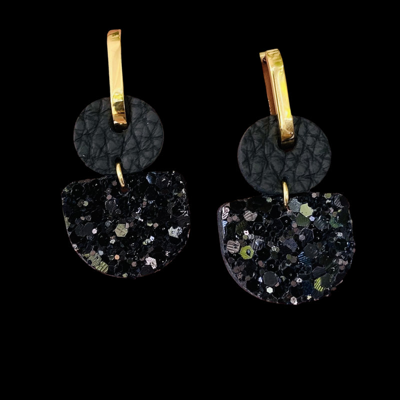 Polka Polly | Glam Black Dainty Hoops