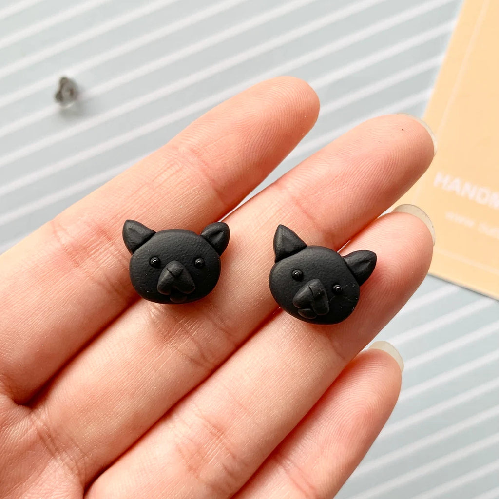 Button Cute | Black Cat Studs