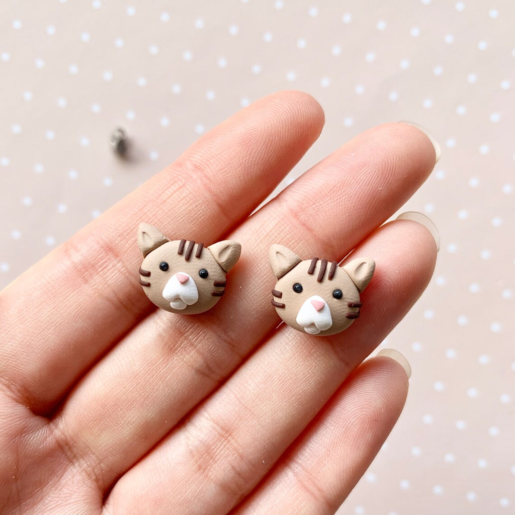 Button Cute | Little Tabby Cat Studs