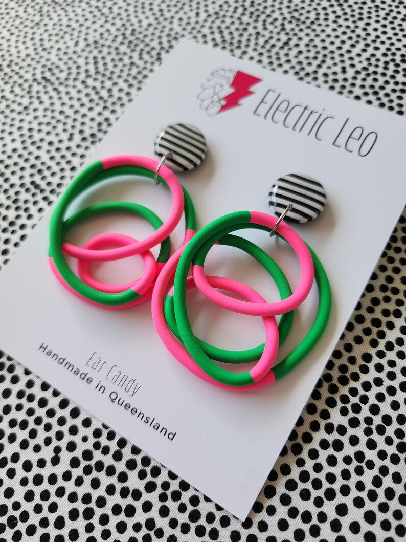 Electric Leo | Big Squiggle - Green and Pink Two Tone