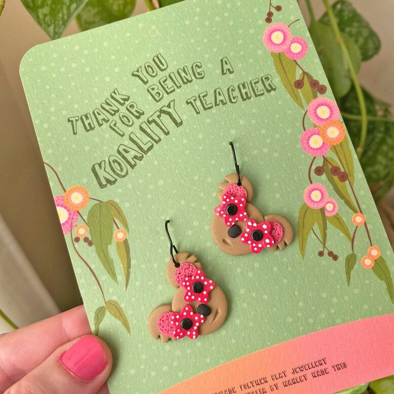 Marley Made This | Koality Teacher Earrings - Pink