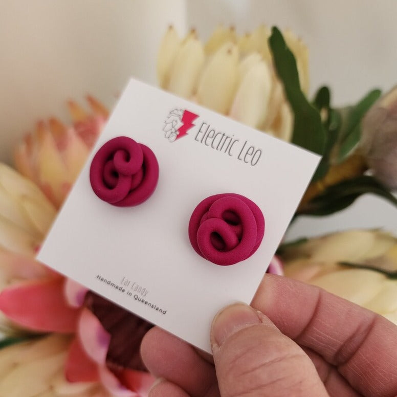 Electric Leo | Plum Squiggle Studs