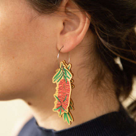 Busy Head | Bottlebrush Statement Hoops
