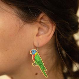 Busy Head | Rainbow Lorikeet Dangle Earrings
