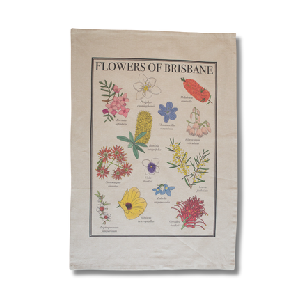 Busy Head | Flowers of Brisbane Tea Towel