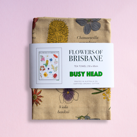 Busy Head | Flowers of Brisbane Tea Towel