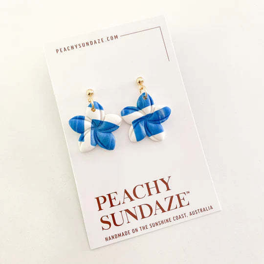 Peachy Sundaze | Flower - Blue and White
