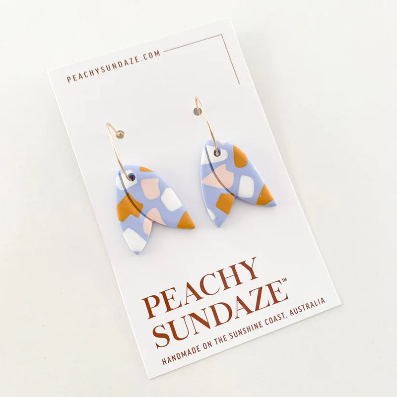 Peachy Sundaze | Hoop Leafs - Lilac, Mustard Pink & White