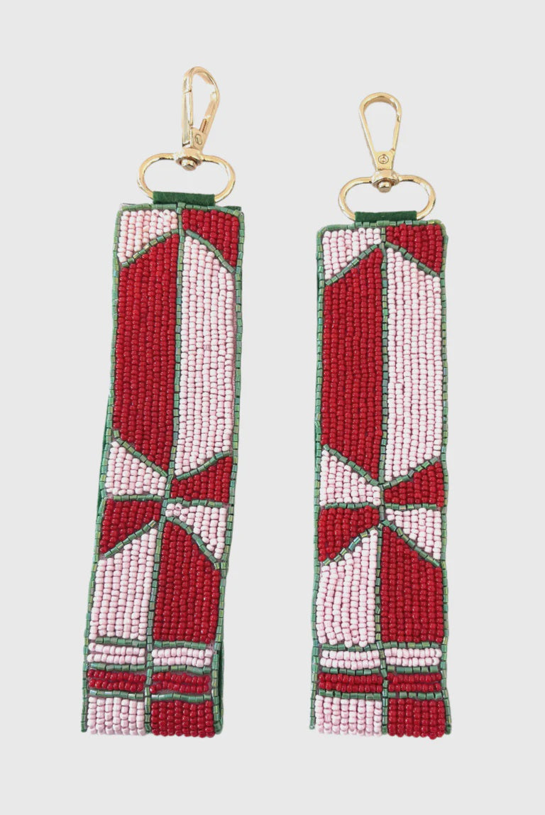 Zoda | Red / Pink Beaded Keychain