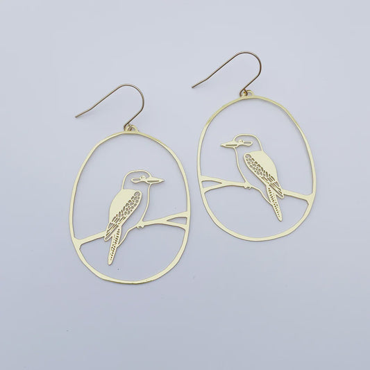 Denz | Kookaburra earrings in Gold