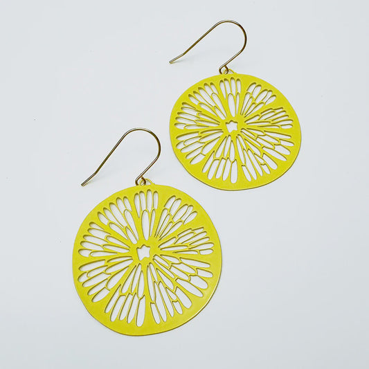 Denz | Citrus Slice earrings in Lemon
