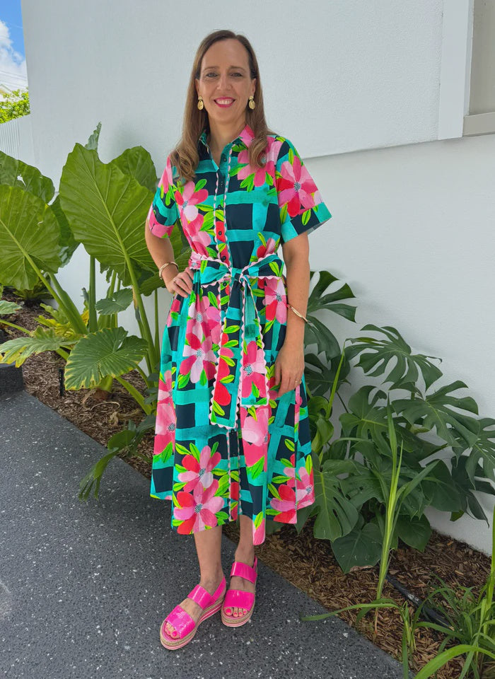 Ella Garden Trellis Shirt Dress