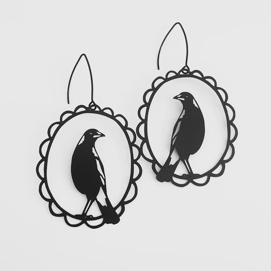 Denz | Magpie earrings in Black