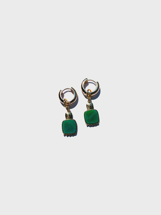 Mermaids Jewel Mini Hoop Deep Green Earring