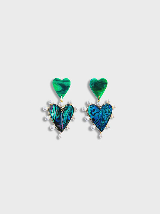 Concrete Jellyfish | pearly heart midi drop | green swirl