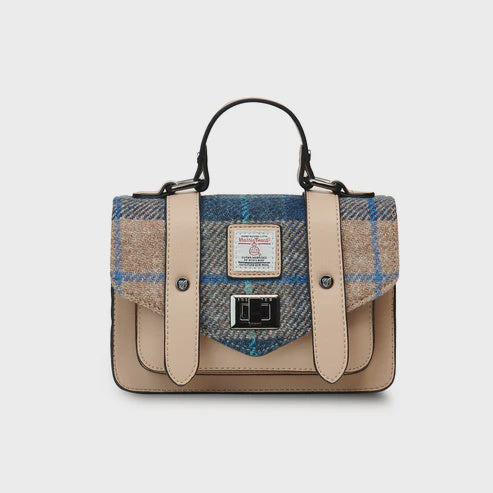 Islander | Mini Satchel - Navy-Beige Tartan