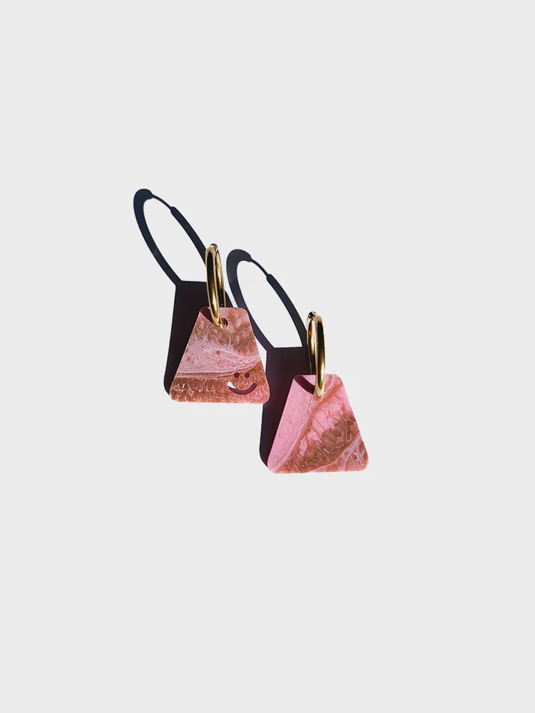 Mood Lifter Mini Blush Pink & Brown Earring
