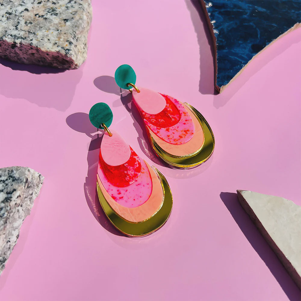 Neon Mussels Earring