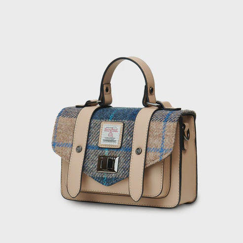 Islander | The Medium Satchel - Navy Beige Tartan