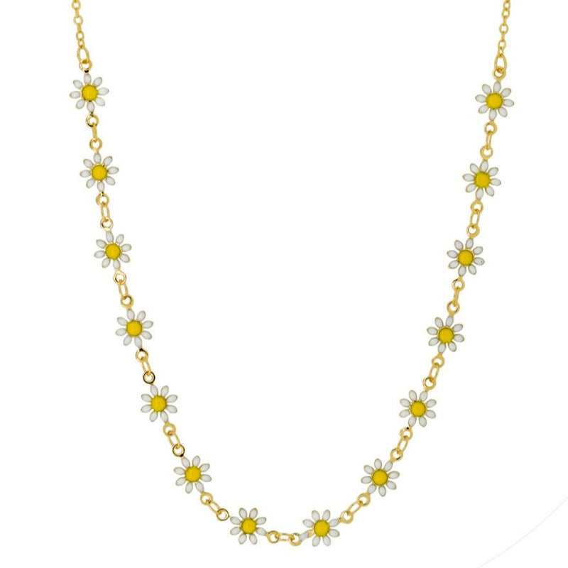 Tiger Tree |  Gold &  White Daisy Necklace
