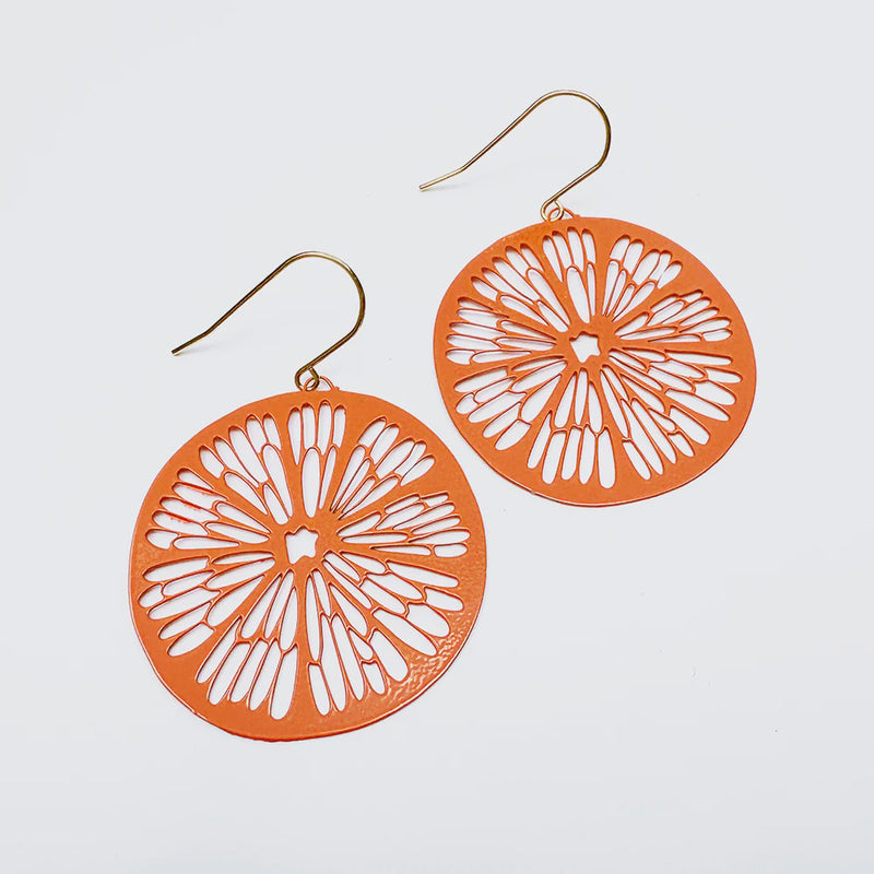 Denz | Citrus Slice earrings in Orange