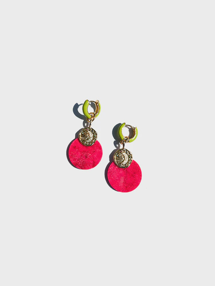 Concrete Jellyfish | pink mess galaxy| midi hoops Earring