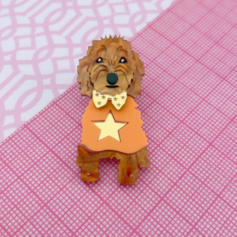 Bling Hound | Groodle Brooch - Orange Jumper