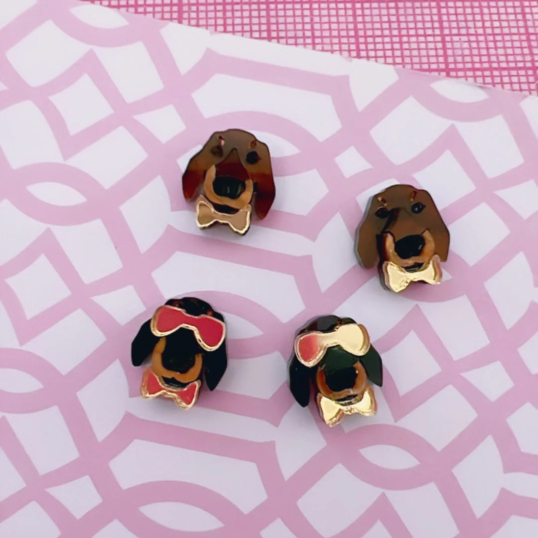 Bling Hound | Dachshund Studs - Black