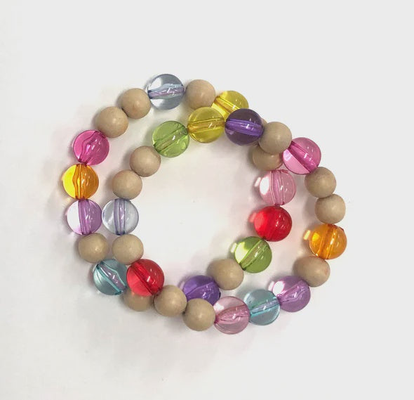 Rare Rabbit | Rainbow and natural beads bracelet