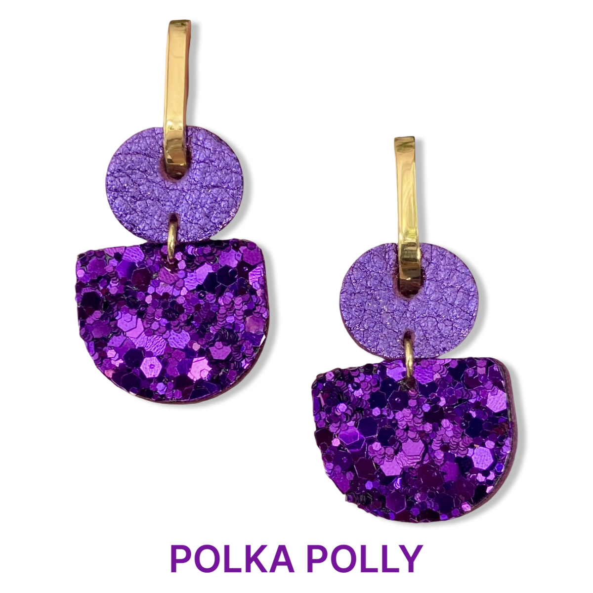 Polka Polly | Royal Purple Dainty Hoops
