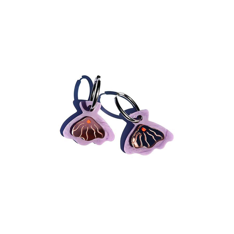 Concrete Jellyfish | Shell Hoop - Lilac/Rose Gold