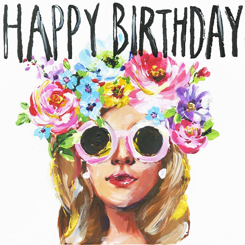 Sooshichacha Greeting Card | Happy Birthday (Flower crown)