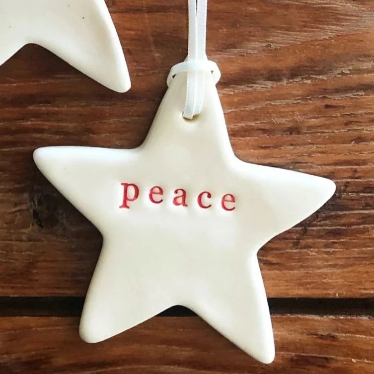 Paper Boat Press | Peace Ceramic Christmas Star